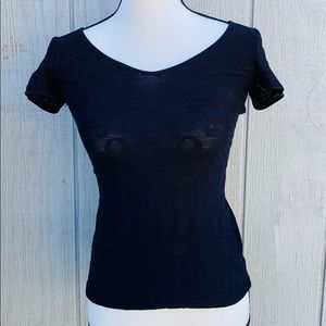 Armani Short Sleeve Black Top Size 4